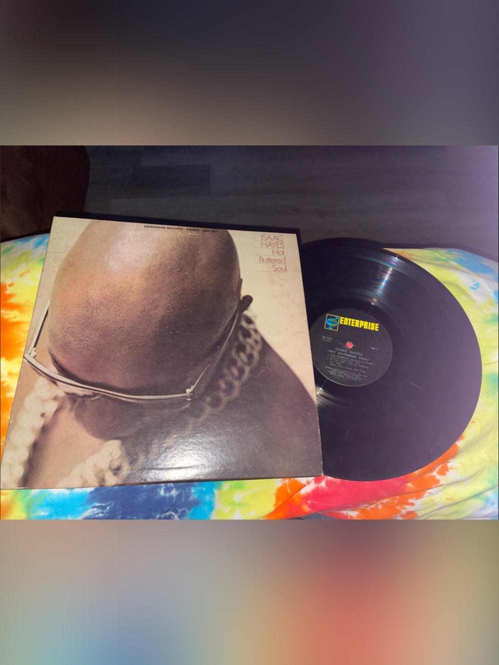 Isaac Hayes Hot Buttered Soul Vinyl Record - Black Record, Brown Cover
